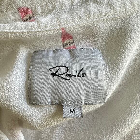 Rails Whitney Rose All Day Medium Champagne Resort White Button Down Shirt - Picture 8 of 9